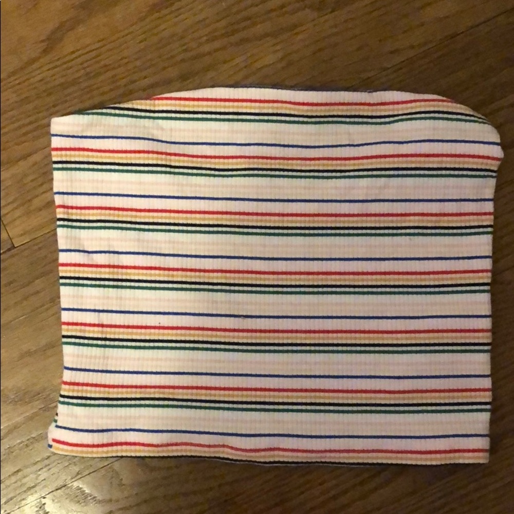 Rainbow pattern tube top